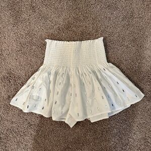 QUEEN OF SPARKLES white embellished shorts